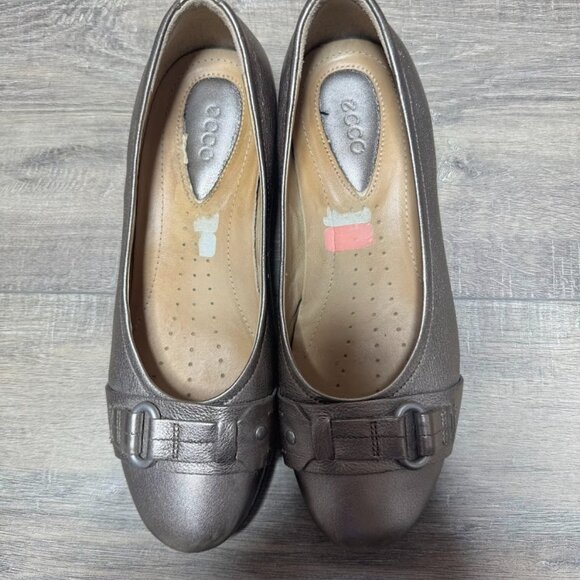 Ecco Gold Leather Wedge Shoes Women's Size EU 38 - Picture 2 of 6